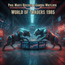 Pochette P.M.Rossoff & Sandra Whitlock - World of Traders 1985. Nottingham Rock City LIVE 1989. Remastered 2026
