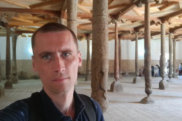 Хива, деревянная мечеть.